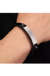 SECTOR Stainless Steel Bracelet with Enamel and Leather