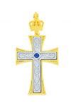 Βαπτιστικός σταυρός 14Κ Χρυσό και Λευκόχρυσο FaCaDoro με Ζιργκόν