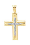 Cross 14ct Gold with Zircon by SAVVIDIS