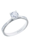 14ct White Gold Solitaire Ring with Diamonds by FaCaDoro (No 54)