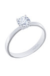 14ct White Gold Solitaire Ring with Diamonds by FaCaDoro (No 54)