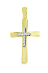 Βαπτιστικός σταυρός SAVVIDIS χρυσός με σχέδιο σταυρού απο ζιργκόν 14Κ