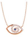 Necklace 14ct Rose Gold Eye by SAVVIDIS  with Zircon