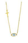 Necklace 14ct Gold Eye with MOP by SAVVIDIS