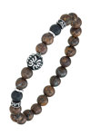 Stainless steel Bracelet with Agate Beads by All Blacks