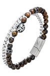 Stainless steel Bracelet with Eye of Tiger Beads by All Blacks
