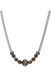 Stainless steel Necklace with Bronzite Beads by All Blacks