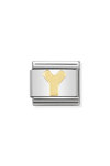 NOMINATION Link - LETTERS in stainless steel with 18k gold Y