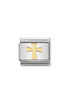NOMINATION Link - RELIGIOUS in stainless steel and 18k gold Cross