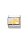 NOMINATION Link - WRITINGS in stainless steel with 18k gold MOM