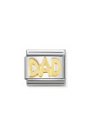 NOMINATION Link - WRITINGS in stainless steel with 18k gold DAD