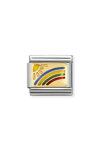NOMINATION Link - PLATES steel , enamel and 18k gold (08_Rainbow)