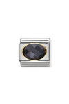 NOMINATION Link - FACETED CUBIC zirconia, stainless steel and 18k gold Black