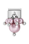 NOMINATION Link - links in stainless steel with Pearl PINK