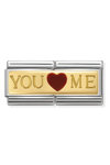 NOMINATION Link - DOUBLE ENGRAVED steel, enamel and gold 750 You And Me