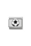 NOMINATION Link - SYMBOLS in stainless steel , enamel and silver 925 (13_Soccer ball)