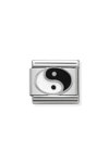NOMINATION Link - SYMBOLS in stainless steel , enamel and silver 925 Ying Yang