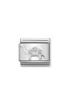 NOMINATION Link -  symbols stainless steel, silver 925, and zirconia. Brontosaurus