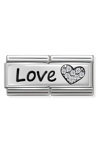 NOMINATION Link - SYMBOLS steel Cub zircon and silver 925 Love And Heart