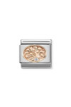 NOMINATION Link - Symbols in stainless steel with 9K rose gold and CZ Tree of Life