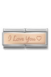 NOMINATION Link - DOUBLE ENGRAVED steel and gold 375 CUSTOM I love You