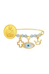 Pin 9ct gold with Eye, Crown and Mairy by Ibo&Ibo