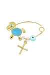 Pin 9ct gold with Cross, Eye and a Pony by Ino&Ibo