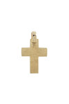 Δίχρωμος Βαπτιστικός σταυρός Facad'oro  από λευκόχρυσο και χρυσό 14Κ με σταυρό