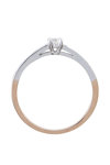 Μονόπετρο δαχτυλίδι FaCad'oro από λευκόχρυσο και ροζ χρυσό 18K με διαμάντια (Νο 55)