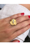 Δαχτυλίδι με σχέδιο νούφαρο SAVVIDIS από χρυσό 14Κ με ζιργκόν (Νο 54)