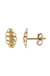 Σκουλαρίκια κουμπωτά χρυσά SAVVIDIS 14K σε σχήμα οβάλ