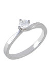 Μονόπετρο δαχτυλίδι λευκόχρυσο SAVVIDIS 18K με διαμάντια (Νο 53)