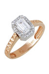 Μονόπετρο δαχτυλίδι SAVVIDIS από ροζ χρυσό και λευκόχρυσο 14Κ με ζιργκόν (Νο 55)