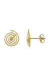 Σκουλαρίκια κουμπωτά χρυσά SAVVIDIS 14K σε σχήμα spiral με διαμάντι