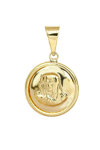 SAVVIDIS 9ct Gold Pendant with Enamel Eye in Front side and Holly Mother in Back Side