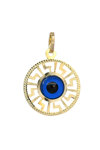 SAVVIDIS 9ct Gold Pendant with Enamel Eye