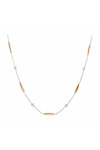 Necklace 14ct White Gold and Rose Gold with Zircon by SAVVIDIS