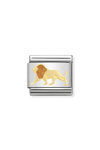NOMINATION Link - Lion in 18K Gold and Enamel with Stainless Steel