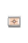 NOMINATION Link - Star in Rose Gold 9K, Silver 925 and Stainless Steel with Zircon