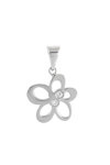 Pendant 14ct Gold in Flower shape with zircon