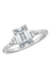 SOLEDOR Radiant 14ct White Gold Solitaire Ring with Zircon (No 54)