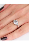SOLEDOR Radiant 14ct White Gold Solitaire Ring with Zircon (No 54)
