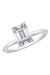 SOLEDOR Radiant 14ct White Gold Solitaire Ring with Zircon (No 53)