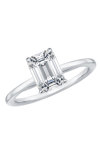SOLEDOR Radiant 14ct White Gold Solitaire Ring with Zircon (No 53)
