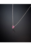 CHIARA FERRAGNI Diamond Heart Rhodium Plated Necklace with Zircon