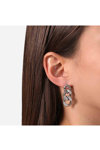 CHIARA FERRAGNI Chain Rhodium Plated Earrings with Zircon