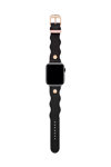 TED Wavy Design Black Leather Strap for APPLE Watches 38-40 mm