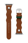 Λουράκι TED Wavy Design Brown Leather Strap για APPLE Watches 38-40 mm