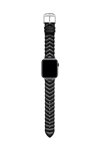 TED Chevron Black Leather Strap for APPLE Watches 38-40 mm
