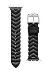 TED Chevron Black Leather Strap for APPLE Watches 38-40 mm